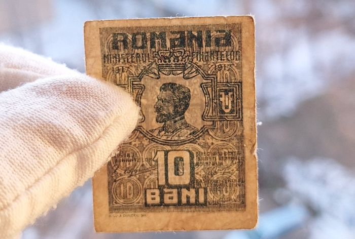 Romania, set 3 bancnote: 10 Bani, 25 Bani, 50 Bani 1917, Regele Ferdinand I [6]