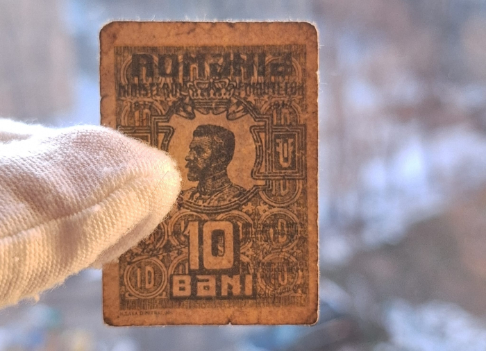 Romania, set 3 bancnote: 10 Bani, 25 Bani, 50 Bani 1917, Regele Ferdinand I [7]