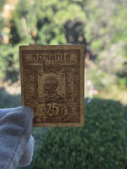 Romania, set 3 bancnote: 10 Bani, 25 Bani, 50 Bani 1917, Regele Ferdinand I [5]