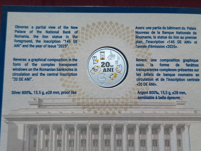 Romania set monetarie 2025 - 145 ani de la infiintarea BNR, 20 ani denominare LEU [6]