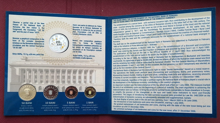 Romania set monetarie 2025 - 145 ani de la infiintarea BNR, 20 ani denominare LEU [2]