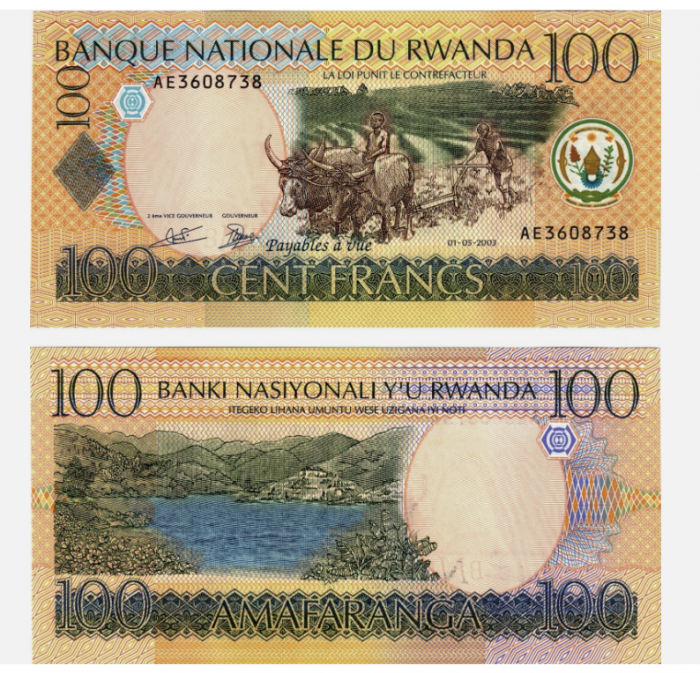 Rwanda 100 Franci 2003, necirculata [1]