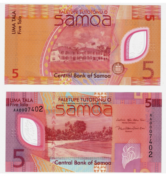 Samoa 5 Tala 2023, Polimer, necirculata [1]