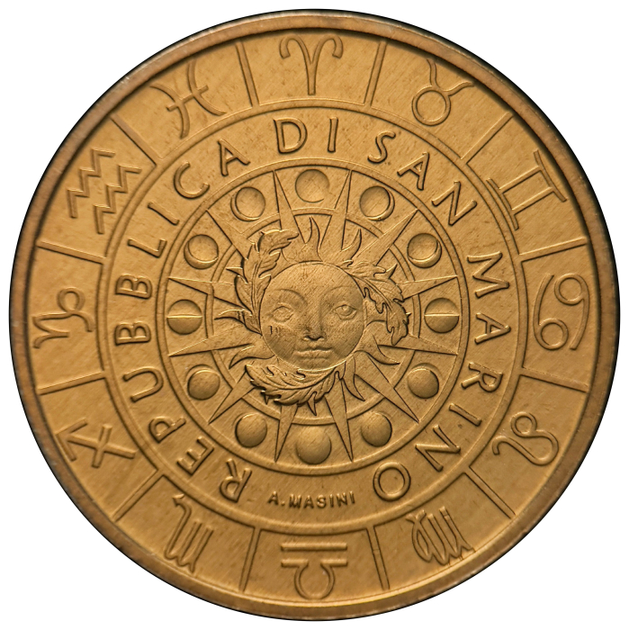 SAN MARINO - 5 EURO 2021 , ZODIA VARSATOR [2]