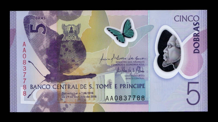 Sao Tome si Principe 5 Dobras 2016, polimer, necirculata [2]