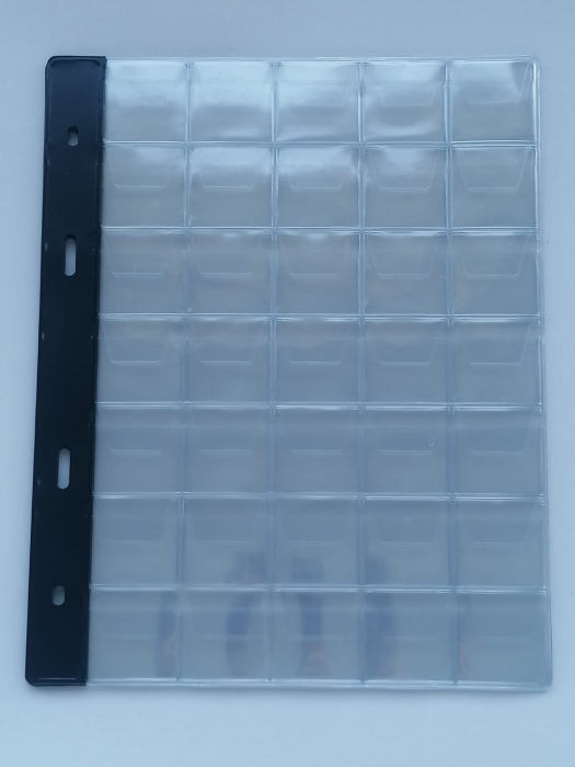 Set 10 folii stocare monede, prevazute cu 35 spatii 30x30 mm [2]