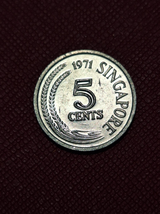 Singapore 5 centi 1971, peste, necirculata [2]