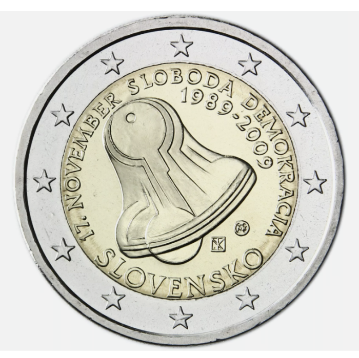 Slovacia 2 euro 2009, A 20-a aniversare a Revoluției de Catifea, UNC [1]
