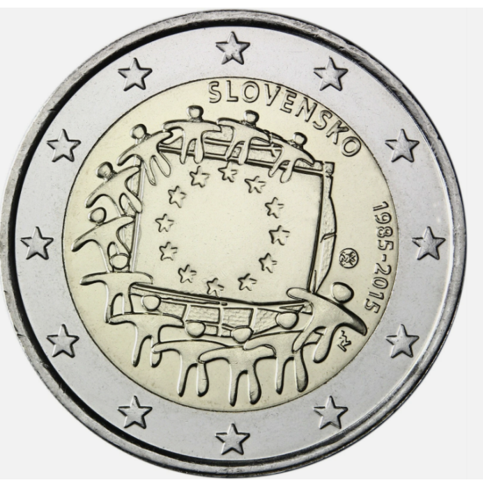 Slovacia 2 euro 2015, A 30-a aniversare a drapelului Europei, UNC [1]