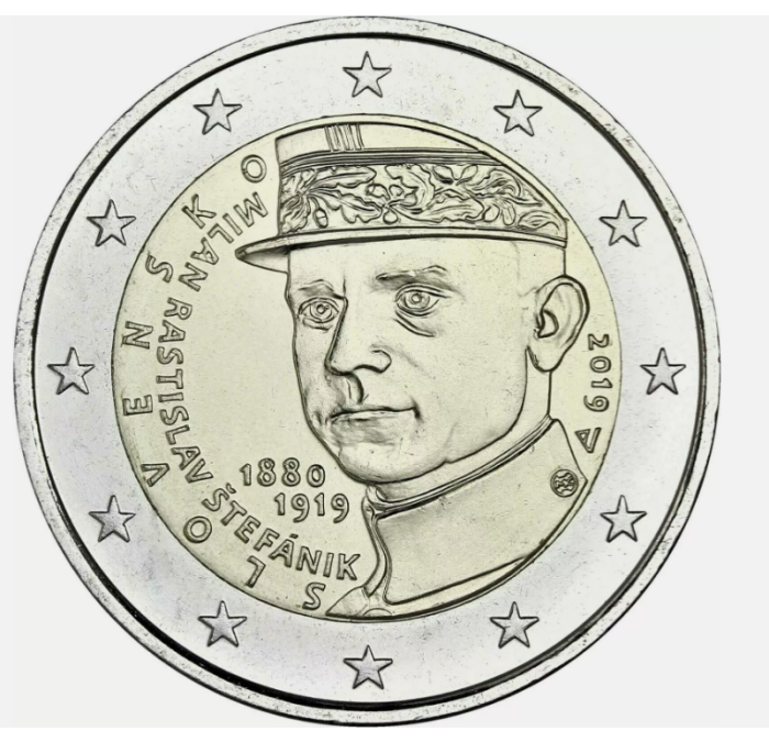 Slovacia 2 euro 2019 Milan Rastislav Stefánik, UNC [1]