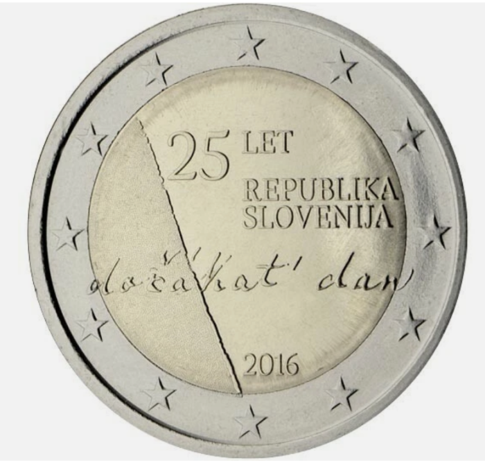 Slovenia 2 euro 2016, 25 de ani de Independența, UNC [1]