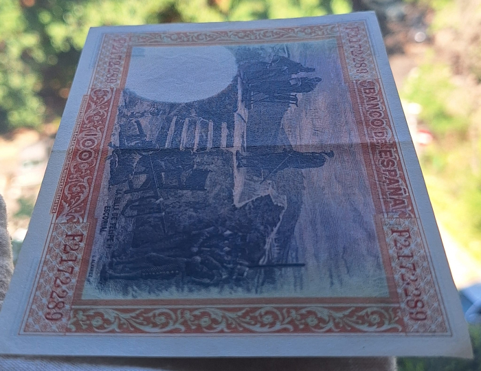 Spania 100 pesetas 1925, Filip II, aproape necirculata [4]