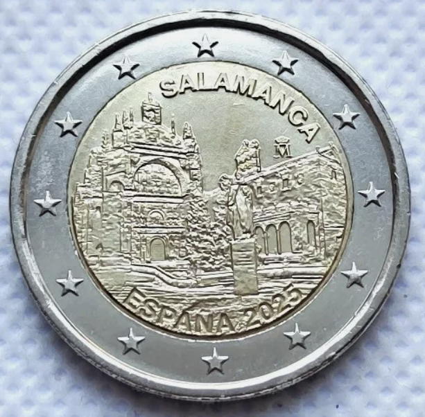 Spania 2 euro 2025, Orașul Vechi din Salamanca, UNC [1]