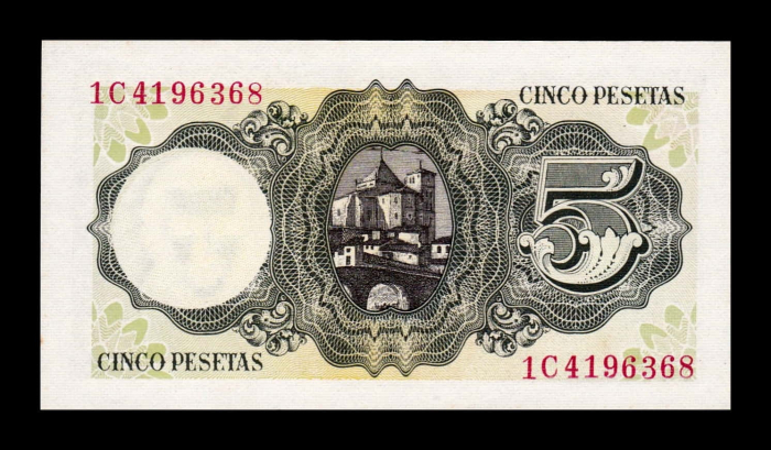 Spania 5 Pesetas 1951, Jaime Balmes, necirculata [2]