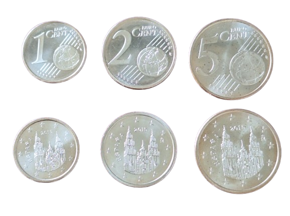 Spania set 3 monede 1,2,5 centi 2015, UNC [1]