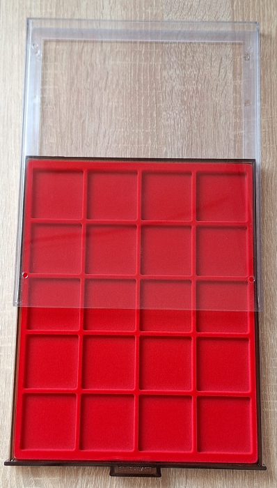 Tavita expunere si stocare monede, 20 spatii patrate x 50 MM [2]