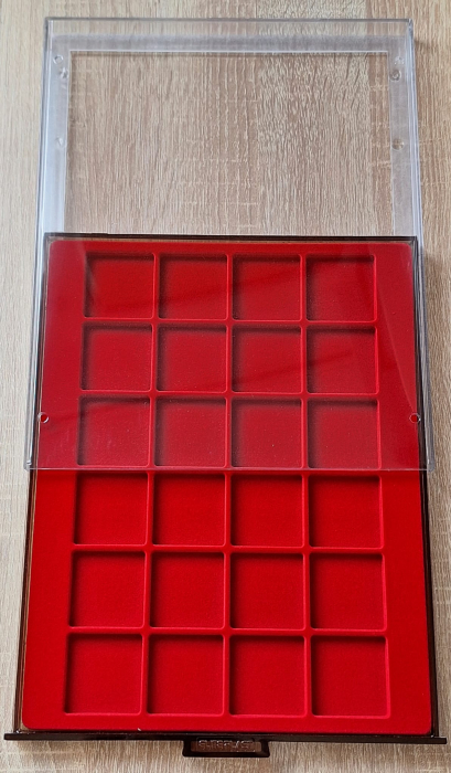 Tavita expunere si stocare monede, 24 spatii patrate x 42 MM [2]