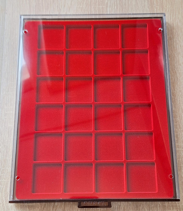 Tavita expunere si stocare monede, 24 spatii patrate x 42 MM [3]