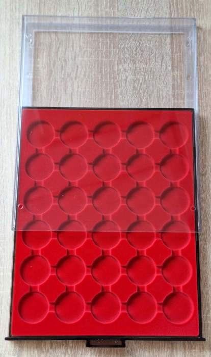 Tavita expunere si stocare monede, 30 spatii rotunde x 37 MM [2]