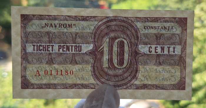 Tichet pentru 10 centi, Navrom Constanta, necirculat [3]