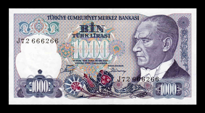 Turcia 1000 Lire 1970, presedintele Mustafa Kemal Atatürk, UNC [2]