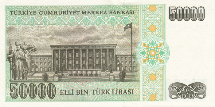 Turcia 50000 Lire 1995, presedintele Mustafa Kemal Atatürk, UNC [2]