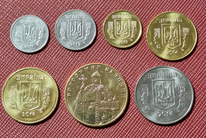 Ucraina  set 7 monede 2011-2019: 1,2,5,10,25,50 Copeici, 1 Hrivna, necirculate [2]