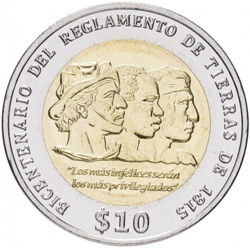 Uruguay 10 pesos, 2015 Legile Terenului din 1815 UNC [1]