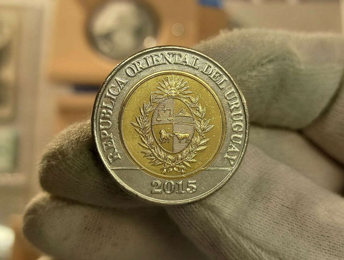 Uruguay 10 Pesos Uruguayos, Puma, 2015, Unc [2]