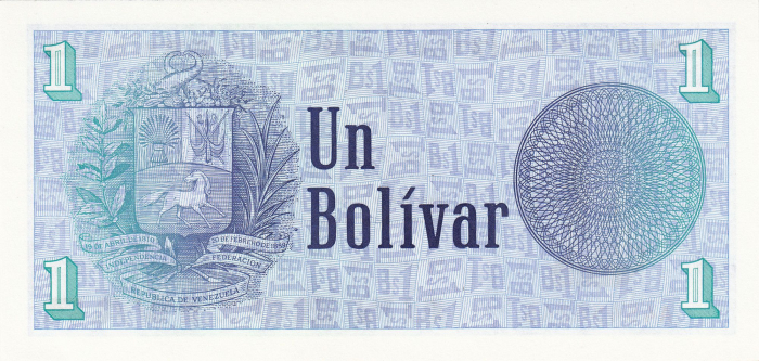 Venezuela 1 bolivar 1989, necirculata [2]