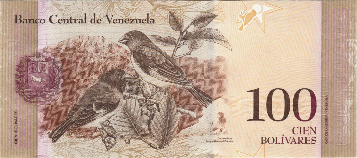 VENEZUELA 100 bolivari 2015, necirculata [1]
