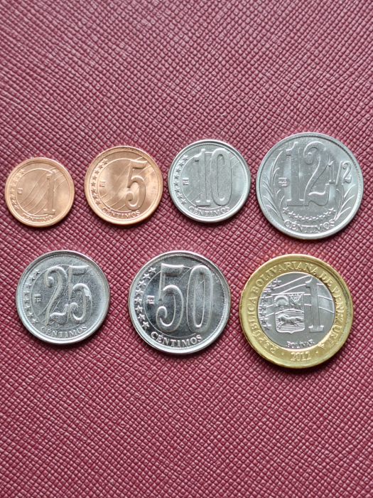 Venezuela set 7 monede 2007-2012: 1,5,10,12/5,25,50 Centimos, 1 Bolivar, UNC [1]