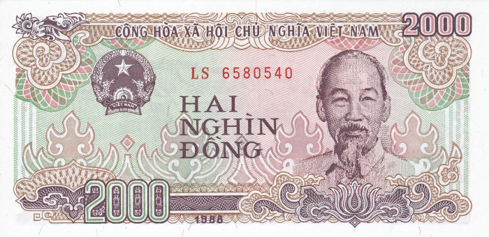 Vietnam, 2000 Dong 1988, necirculata [2]