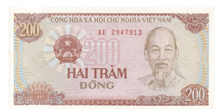 VIETNAM 200 dong 1987, Ho Chi Minh, necirculata [2]