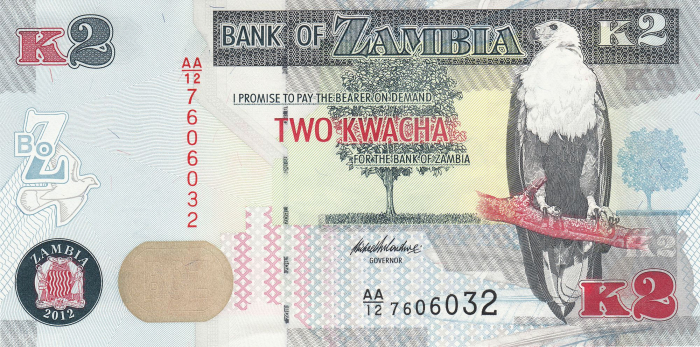 ZAMBIA 2 kwacha 2012-2014, necirculata [2]