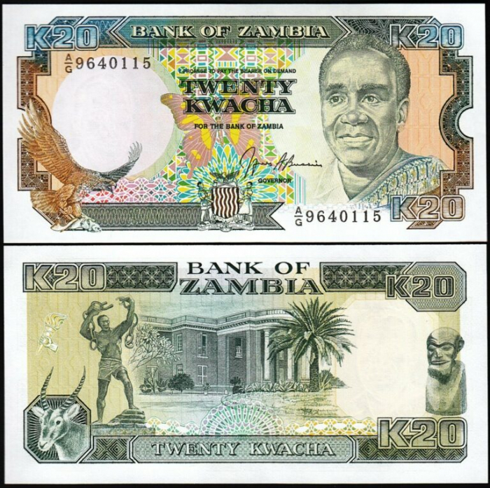 ZAMBIA 20 kwacha (1989-91), necirculata [1]