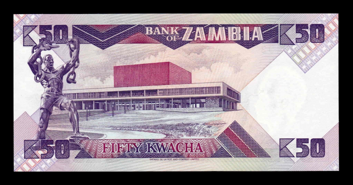 ZAMBIA 50 kwacha 1988, Kenneth Kaunda, primul presedinte, necirculata [2]