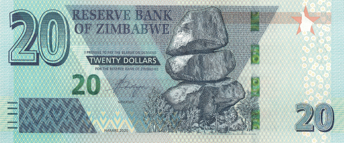 ZIMBABWE 20 dollars 2020, necirculata [2]