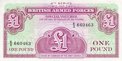 Bancnote Europa - British Forces 1 Lira 1962 Seria a 4-a, necirculata