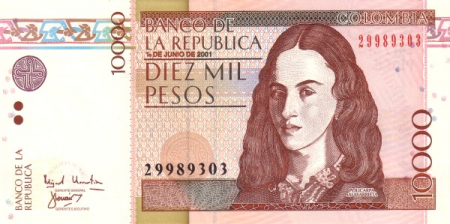 Columbia - COLUMBIA 10000 pesos 2014, necirculata