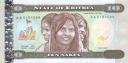 Eritrea - Eritrea, 10 nakfa 1997, necirculata