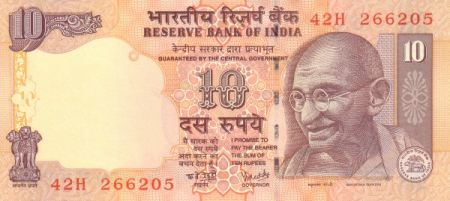 India - India, 10 Rupii 2014 (Gandhi), necirculata