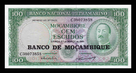 Mozambic - Mozambic 100 Escudos 1961, g-ral Aires de Ornelas, necirculata