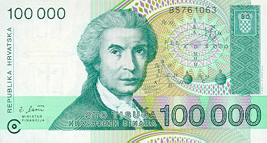 Bancnote Europa - Croatia 100 mii Dinari 1993, necirculata