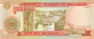Mozambic - Mozambic 100000 Meticais 1993, necirculata