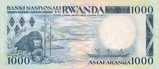 Bancnote Africa - Rwanda 1000 Franci 1988, rara, necirculata