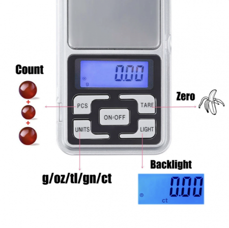 Cantar electronic portabil pentru monede, bijuterii, 500 gr, precizie 0.1 gr [3]