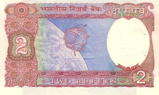 India, 2 Rupii 1976, cu perforatii (revers: satelit), necirculata [0]