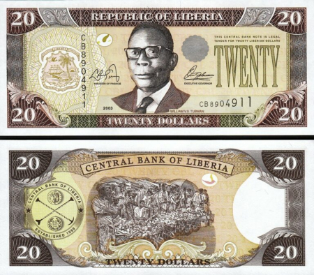 Liberia - Liberia 20 Dolari 2003, necirculata