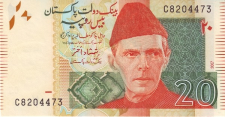 Pakistan - Pakistan, 20 Rupii 2023-2024, Mohammed Ali Jinnah, necirculata